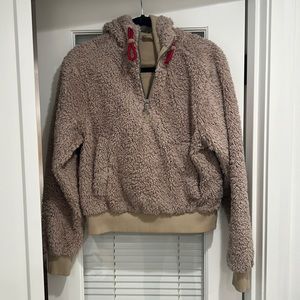 Beige Fuzzy Lululemon Hoodie (Size 4)